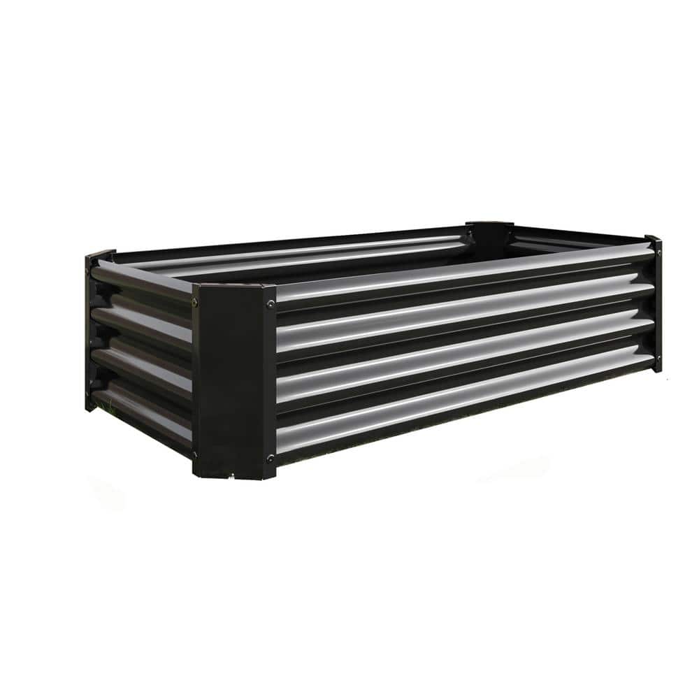 4 x 2 x 1 ft. Outdoor Metal Raised Garden Bed, Rectangle Raised Planter Box