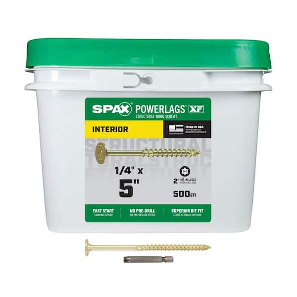 1/4 in. x 5 in. Powerlags XF Interior T40 T-Star Pancake Head Structural Wood Lag Screws (500 Pieces)