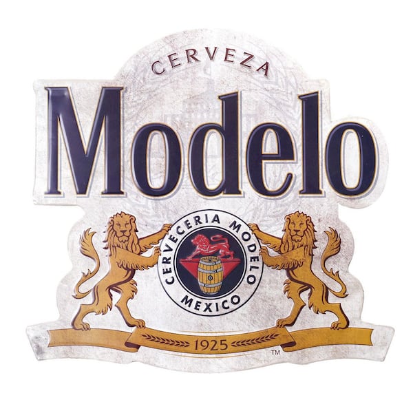 American Art Decor Embossed Metal Wall Art Sign Room Decor for Bar, Man Cave, Garage -Multi-colored, Modelo Cerveza 15.4"x15.75"