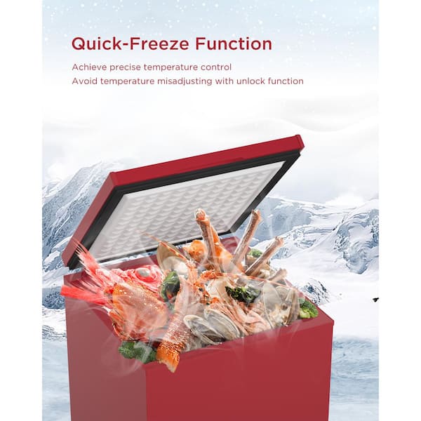 Deeshe 21.8 in., 3.5 cu. ft., Manual Defrost Chest Freezer Free