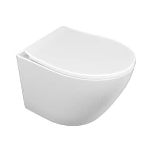 Round Wall Hung Toilet Bowl Chair Hight in White