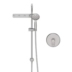Shower Series 6-Spray Multifunction Deluxe Wall Bar Shower Kit with Storage Hook in Brushed Nickel(Valve Included)