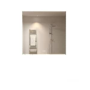 Backlit 36 in. W x 36 in. H Large Sq. Frameless Anti-Fog Wall Mounted Bathroom Vanity Mirror in Silver