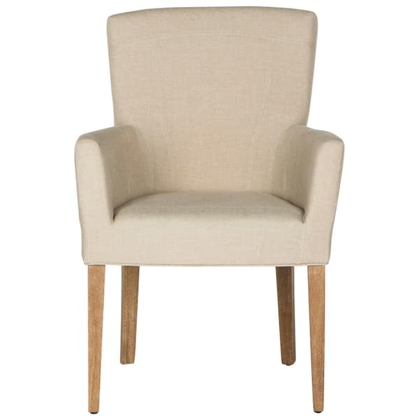 Dale Hemp and White Wash Linen Arm Chair