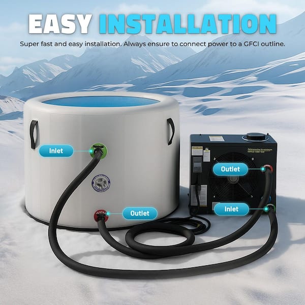 KPLUNGE Gale Cold Plunge Chiller and Heater 3/4 HP 1-Person 0 Jet