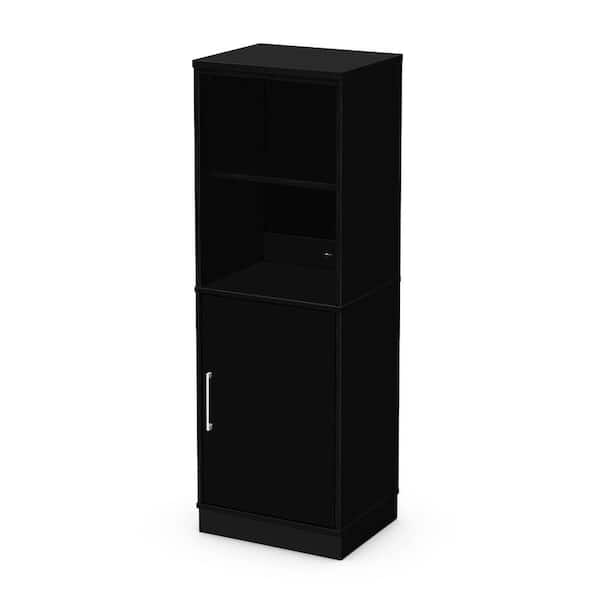 South Shore Academic 4-Shelf Bookcase in Pure Black