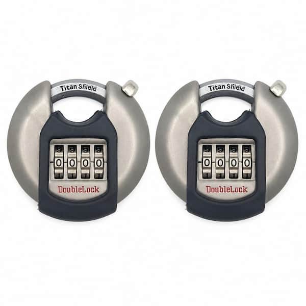 Crab Combo, 2-3/4 in. 4-Dial Combination Discus Padlock with Shroud (2-Pack)