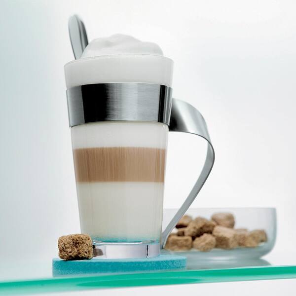 Villeroy & Boch New Wave 16 oz. Clear Glass and Stainless Steel Macchiato  Mug (Set of 2) 1137378303 - The Home Depot