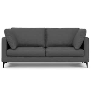 Ava 76 in. Straight Arm Tightly Woven Performance Fabric Rectangle Sofa in. Pebble Grey