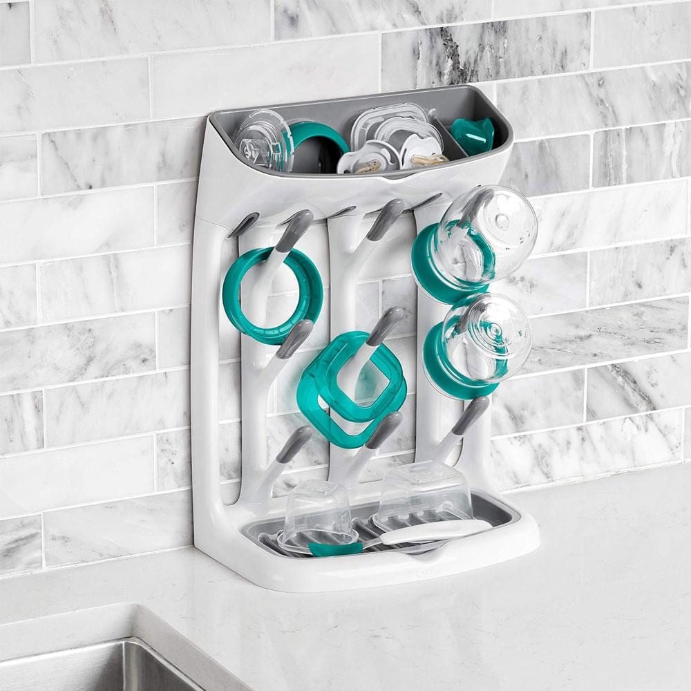 Plastic Space Saving Drying Dish Rack for Kitchen with 9 hooks Dishwasher S