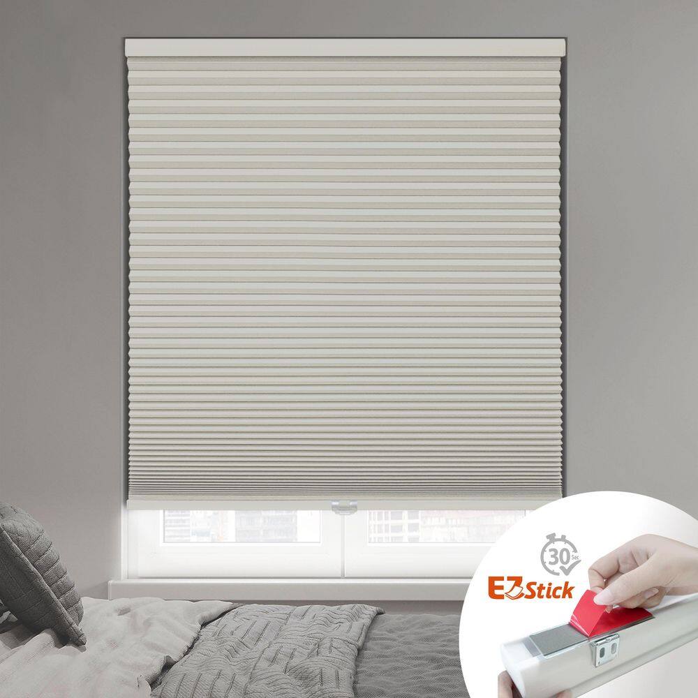Ivory Cordless Blackout EZ Stick No Tools No Drill Eco Polyester Cellular Shades-38 in. W x 54 in. L price history on PriceWatchPro