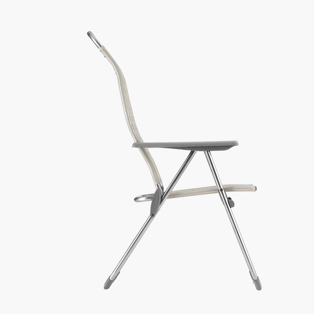Lafuma Sky Blue Aluminum Folding Outdoor Armchair with Square Arms