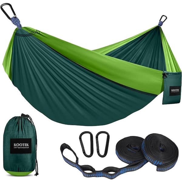 ITOPFOX Heavy Duty 120 in. Portable Hammock Bed Hammock in Dark Green & Green