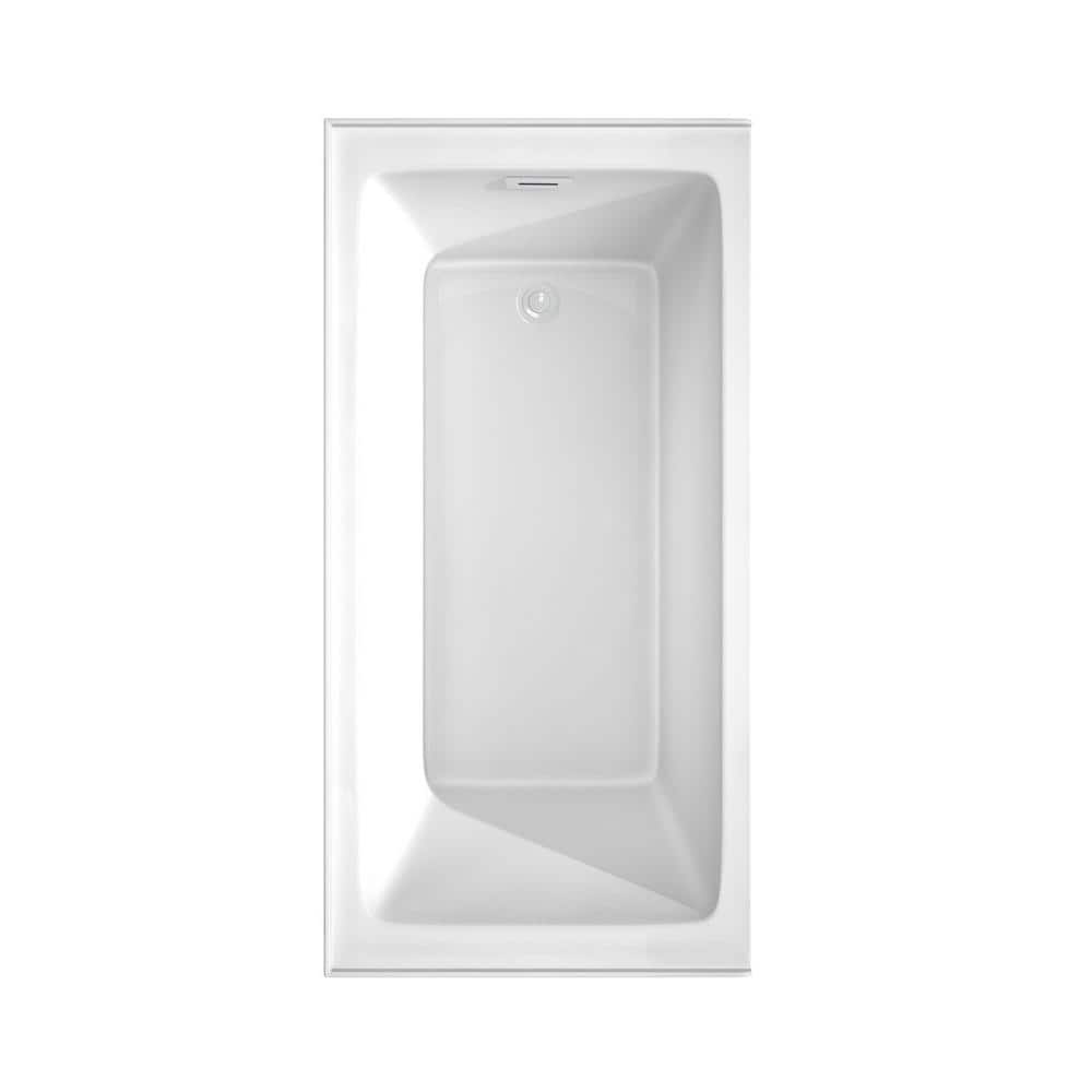 Grayley 60'' White Acrylic Alcove Soaking Bathtub