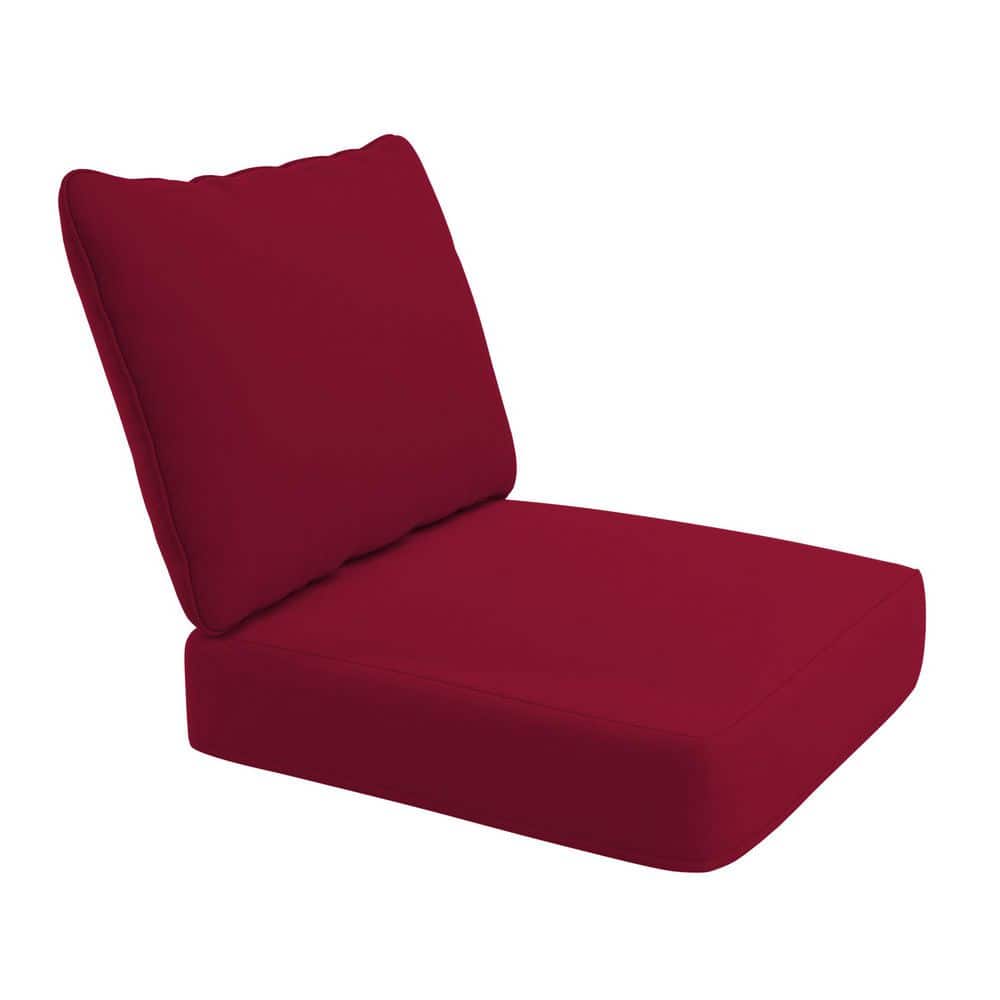 Deep Seat Cushion with Solstice Olefin Fabric and Dual-Layer Foam Core, 24 in x 48 in Red price history on PriceWatchPro