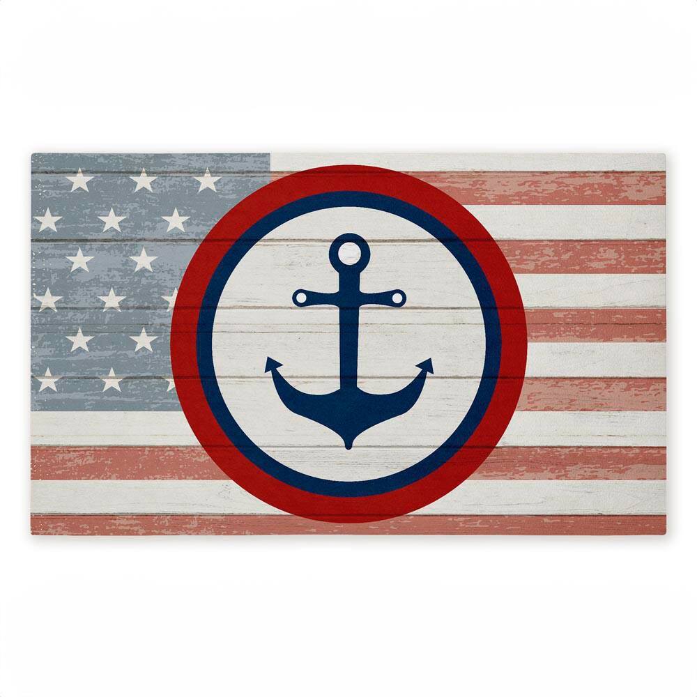 Nautical Flag with Anchor Red 18 in. x 30 in. Polyester Non-Slip Outdoor Door Mat price history on PriceWatchPro