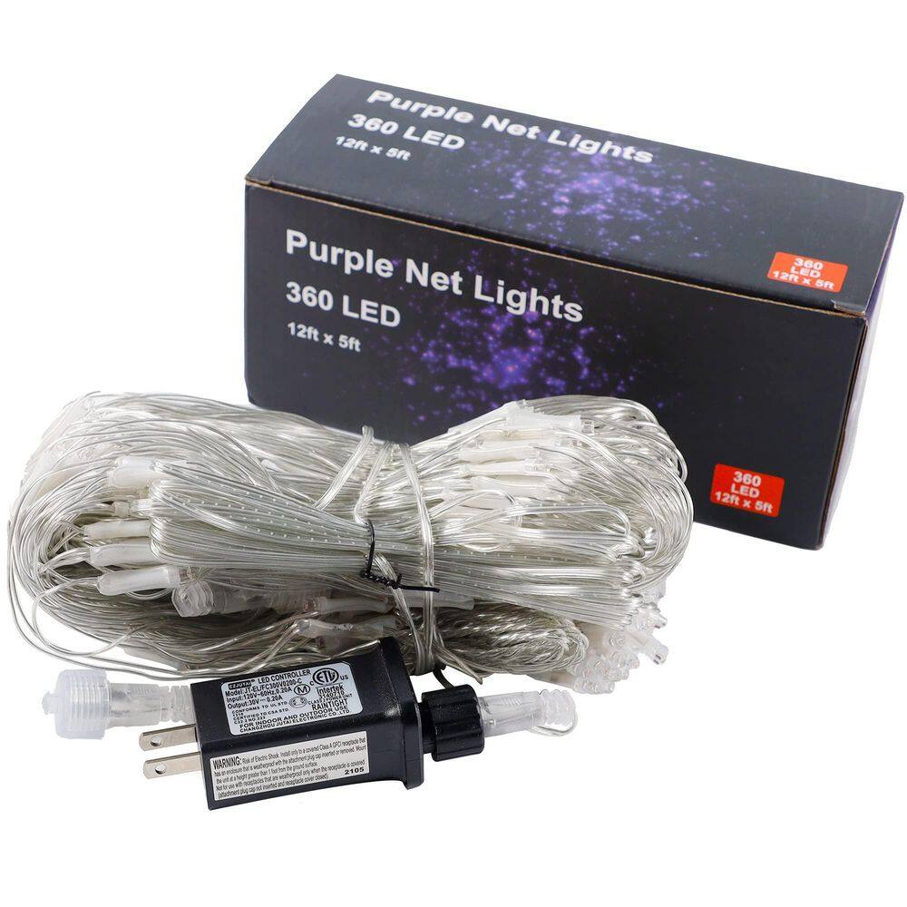 12 ft. x 5 ft. Purple Outdoor Halloween Net Lights, 360 LED Christmas Fairy Mesh Lights with 8 Lighting Modes price history on PriceWatchPro