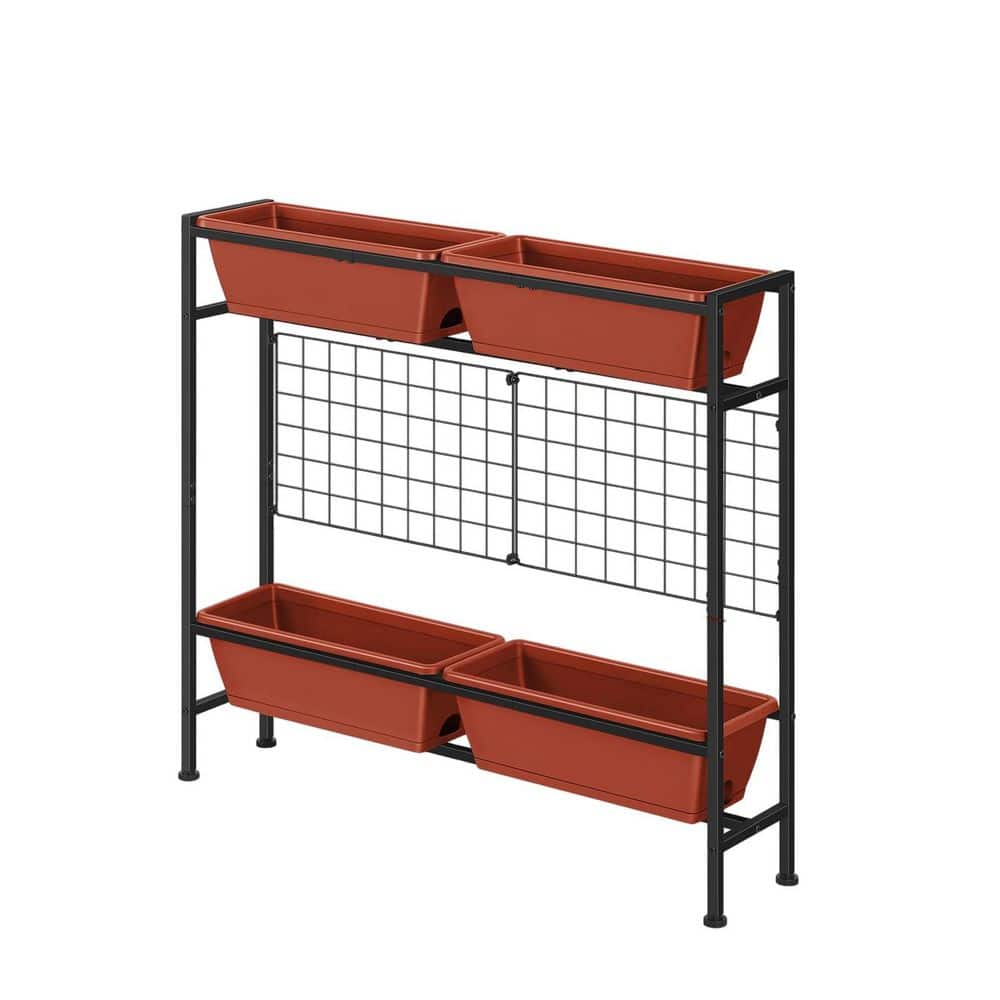 Red Metal Elevated Raised Garden Flower Bed with Legs and Trellis for Gardening (35.1 in. L x 7.2 in. W x 32.4 in. H) price history on PriceWatchPro