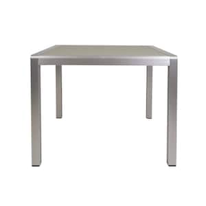 Cape Coral Silver Square Anodized Aluminum Outdoor Dining Table