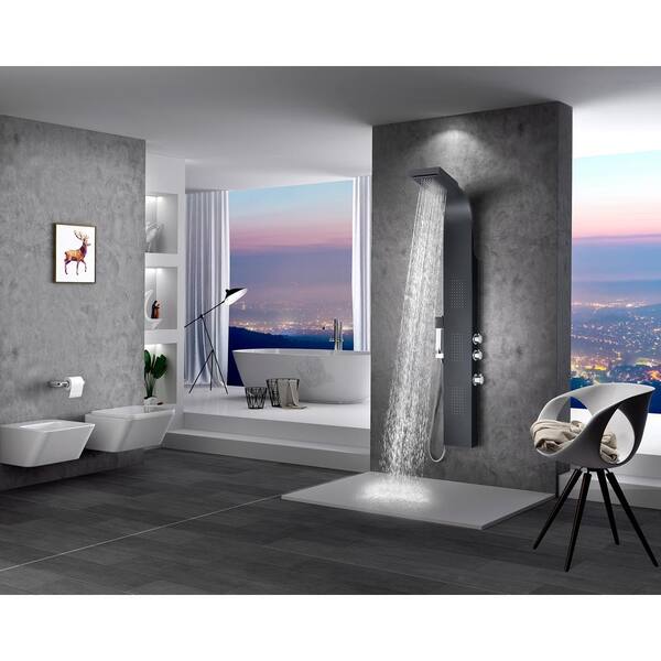 ANZZI LEVEL Series 66 in. 3-Jetted Full Body Shower Panel System
