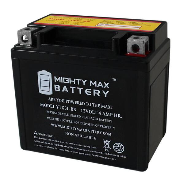 MIGHTY MAX BATTERY YTX5L-BS Battery Replacement for YAMAHA YW50A Zuma 50CC 02-'03