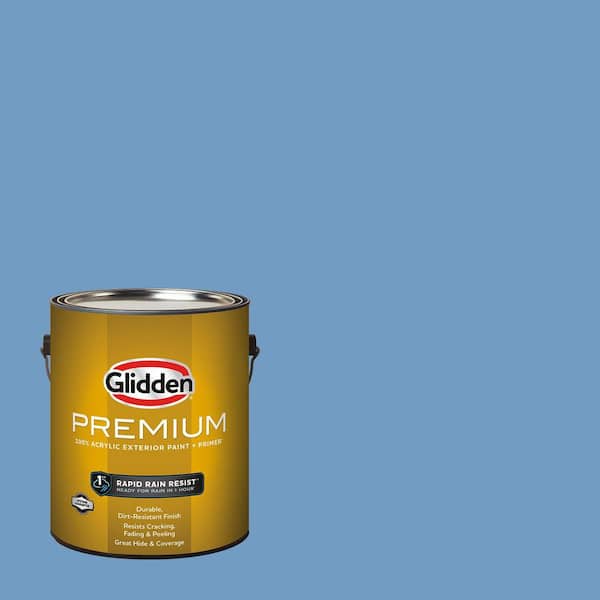 Glidden Premium 1 gal. PPG1161-4 Blue Promise Exterior Latex Paint ...