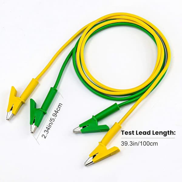10-Piece Alligator Clip Test Lead Set - 5 Colors, 14 Inches Long - Jumper Wires For Electronics