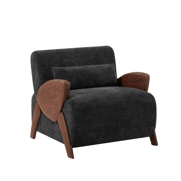 Boyel Living Dark Gray Modern Accent Arm Chair with Plush Cushioning and Comfortable Armrests