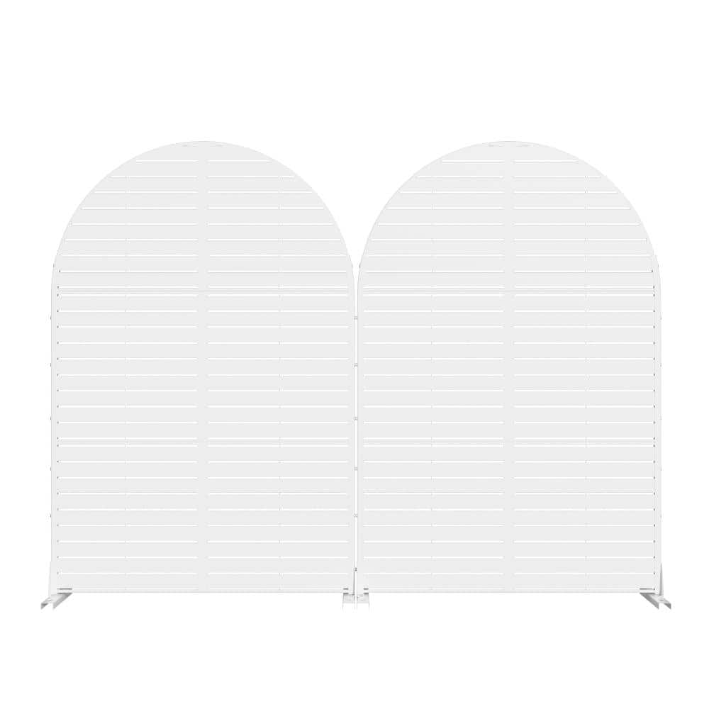 72 in. H x 47 in. W Arched Outdoor White Galvanized Steel Decorative Garden Fence Privacy Screen (2-Pack) price history on PriceWatchPro
