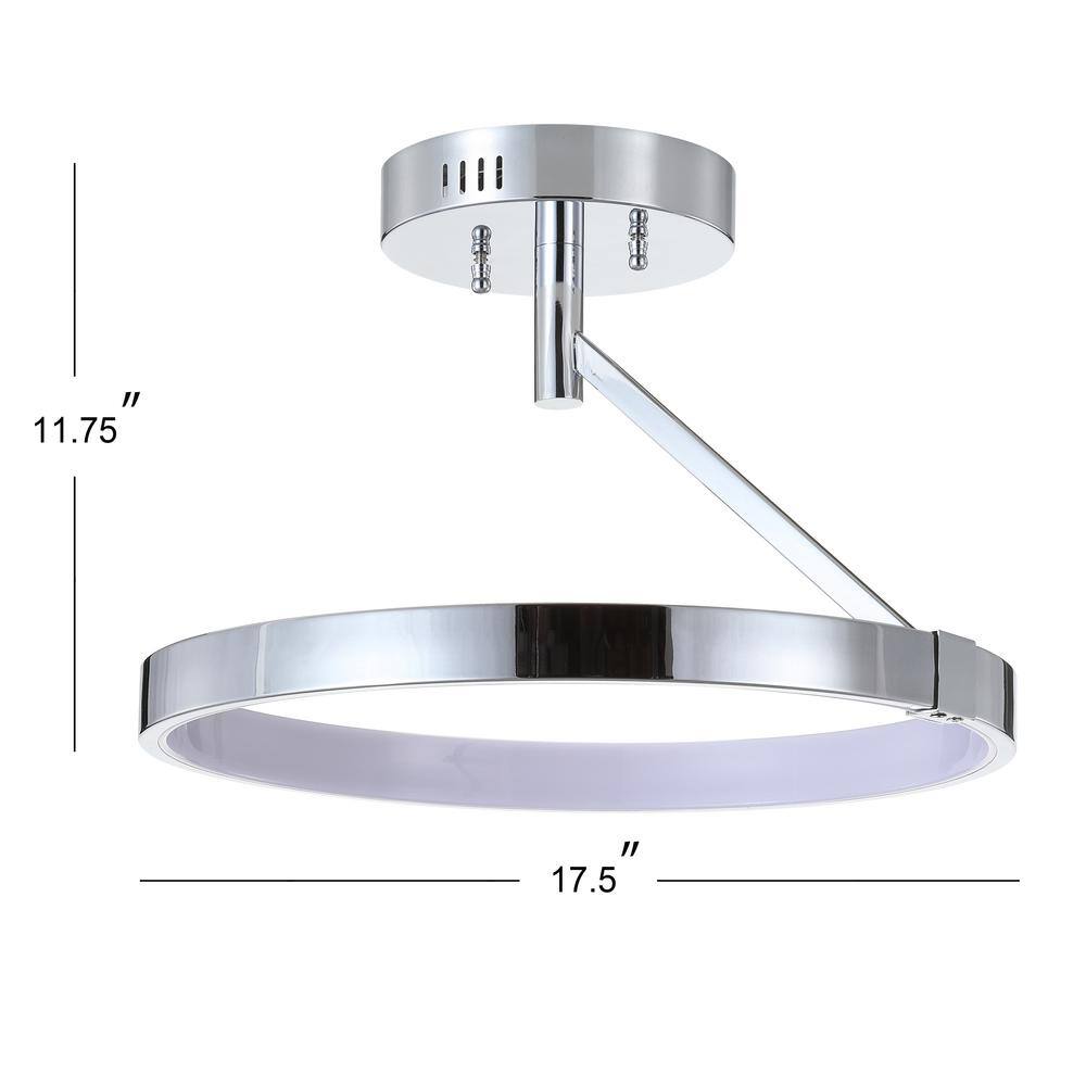 Polished Chrome 17.5" Contemporary LED Flush Mount - White Shade