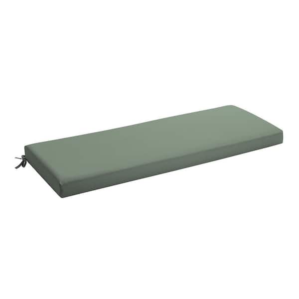 ARDEN Foam Outdoor Rectangular Bench Cushion 48 x 18 Made with ProFoam Rain-Proof Fade Resistant Sage Green Texture