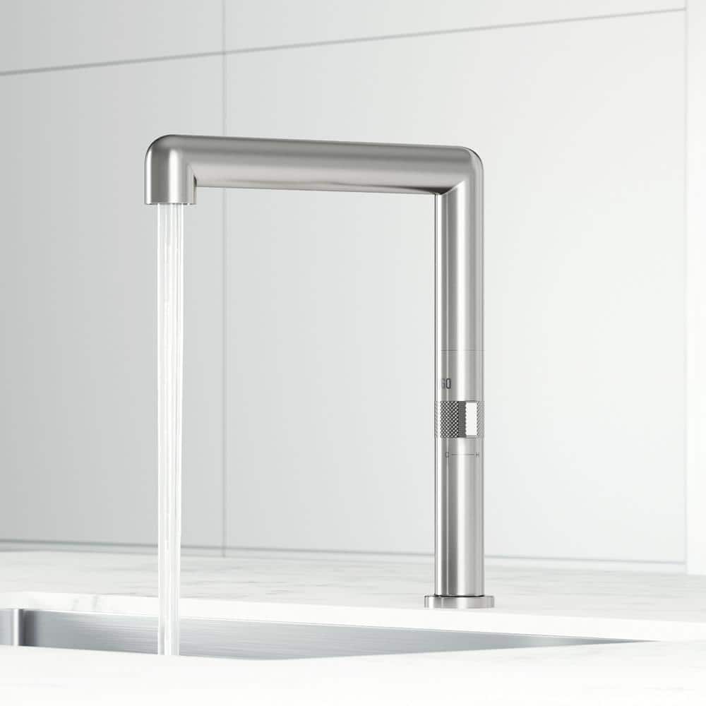 Stainless Steel Single Handle Kitchen Bar Faucet with Knurled Dial