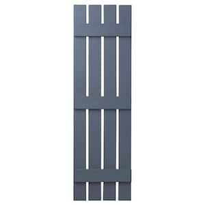 16 in. x 55 in. Polypropylene Plastic 4-Board Open Board and Batten Shutters Pair in Blue