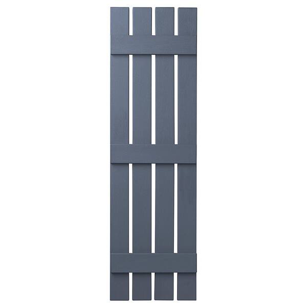 Ply Gem 16 in. x 55 in. Polypropylene Plastic 4-Board Open Board and Batten Shutters Pair in Blue