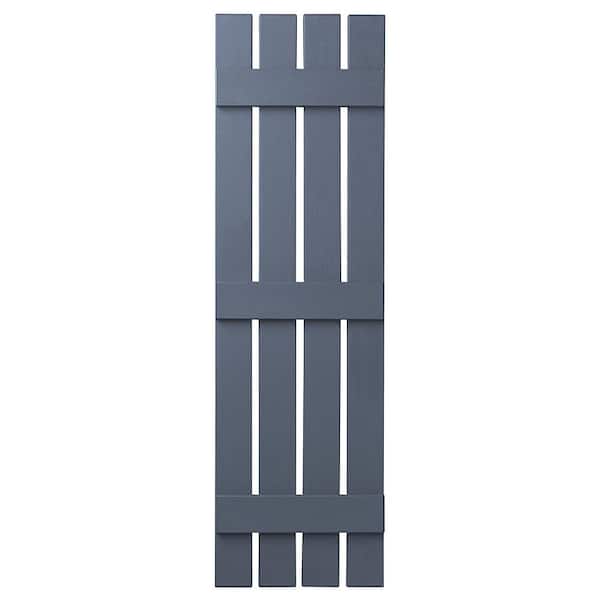 Ply Gem 16 in. x 67 in. Polypropylene 4 Board Open Board and Batten Shutters Pair in Blue