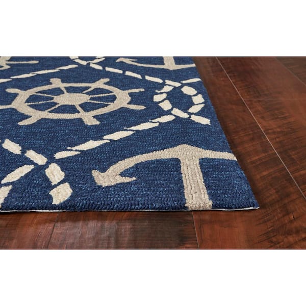 Anchor Navy 3 ft. x 5 ft. Indoor/Outdoor Area Rug