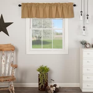 Simple Life Flax 72 in. L x 16 in. W Cotton Linen Blend Valance in Khaki