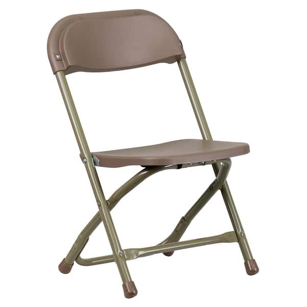 Flash Furniture Kids Brown Plastic Folding Chair