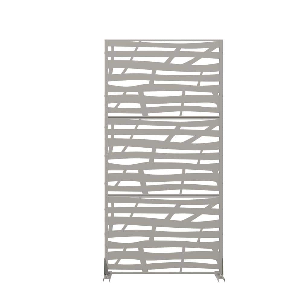 72 in. H x 35.5 in. W Outdoor Gray Galvanized Steel Decorative Garden Fence Privacy Screen price history on PriceWatchPro