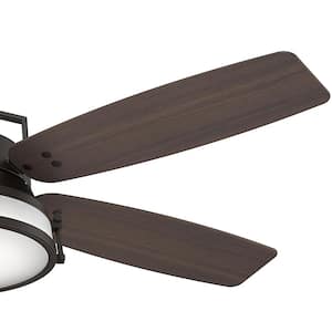 Caneel Bay 56 in. LED Indoor/Outdoor Maiden Bronze Ceiling Fan with Light Kit and Wall Control