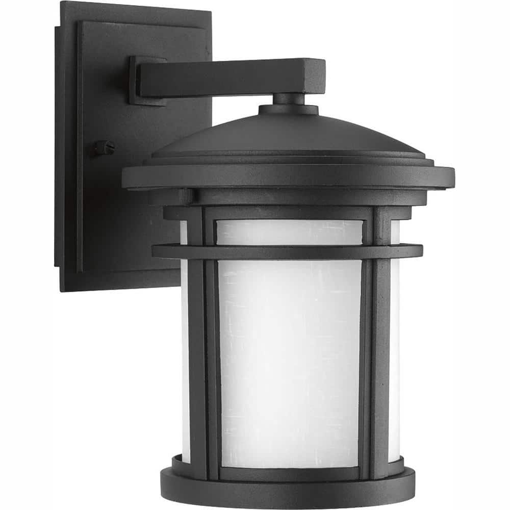 Progress Lighting Wish Collection 1-Light 10.4"Outdoor Black Wall Lantern Sconce 