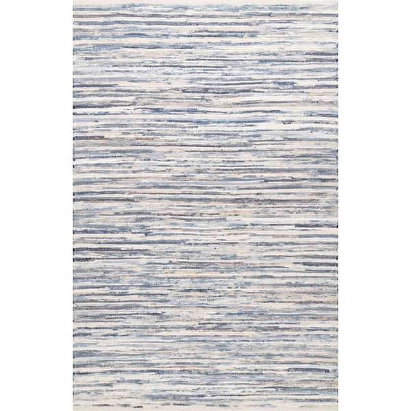 Maile Denim Stripes Blue 10 ft. x 14 ft. Area Rug
