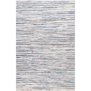 Maile Denim Stripes Blue Doormat 3 ft. x 5 ft. Area Rug