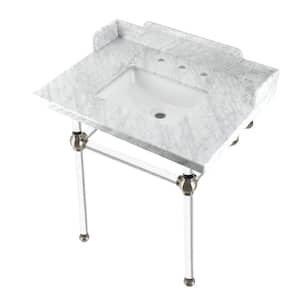 Facture Console Sink Set in Marble White Brushed Nickel