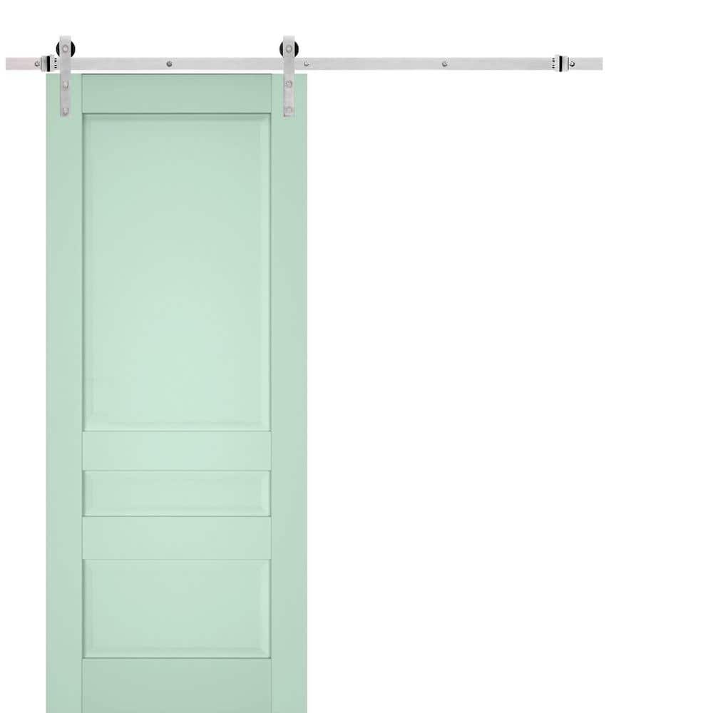 Assembly Required 32 in. x 84 in. 1-Panel Oliva Solid Wood Sliding Barn Door with Hardware Kit price history on PriceWatchPro