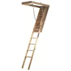 Premium Series 7 ft. - 8 ft. 9 in., 22.5 in. x 54 in. Wood Attic Ladder with 250 lb. Maximum Load Capacity