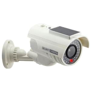 Solar Powered Fake Dummy Security Camera - White