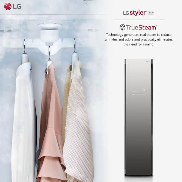 S3WFBN in White by LG in Schenectady, NY - LG Styler® Smart wi-fi Enabled  Steam Closet with TrueSteam® Technology and Exclusive Moving Hangers