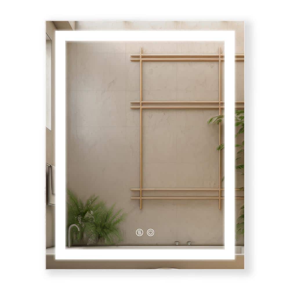 N36TWO 28 in. W x 36 in. H Rectangular Frameless Led Mirror-Dimmable Wall B