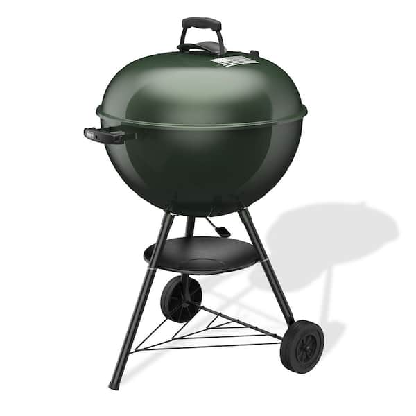 Original Kettle 22 in. Charcoal Grill American Flag in Green with One-Touch Cleaning System